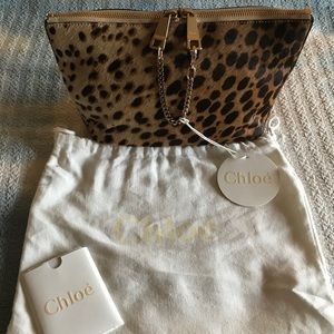 Chloe Baylee Clutch in Leopard and Tan Leather